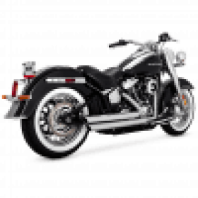 VANCE & HINES BIG SHOTS CHROME STAGGERED EXHAUST FOR HARLEY-DAVIDSON SOFTAIL MODELS 1986-2017 PART # 17339