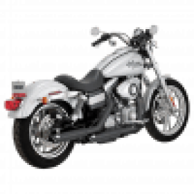 VANCE & HINES TWIN SLASH 3 BLACK SLIP-ONS EXHAUST FOR HARLEY-DAVIDSON TOURING MODELS PART # 46337